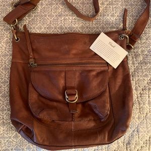 Brown leather fossil purse